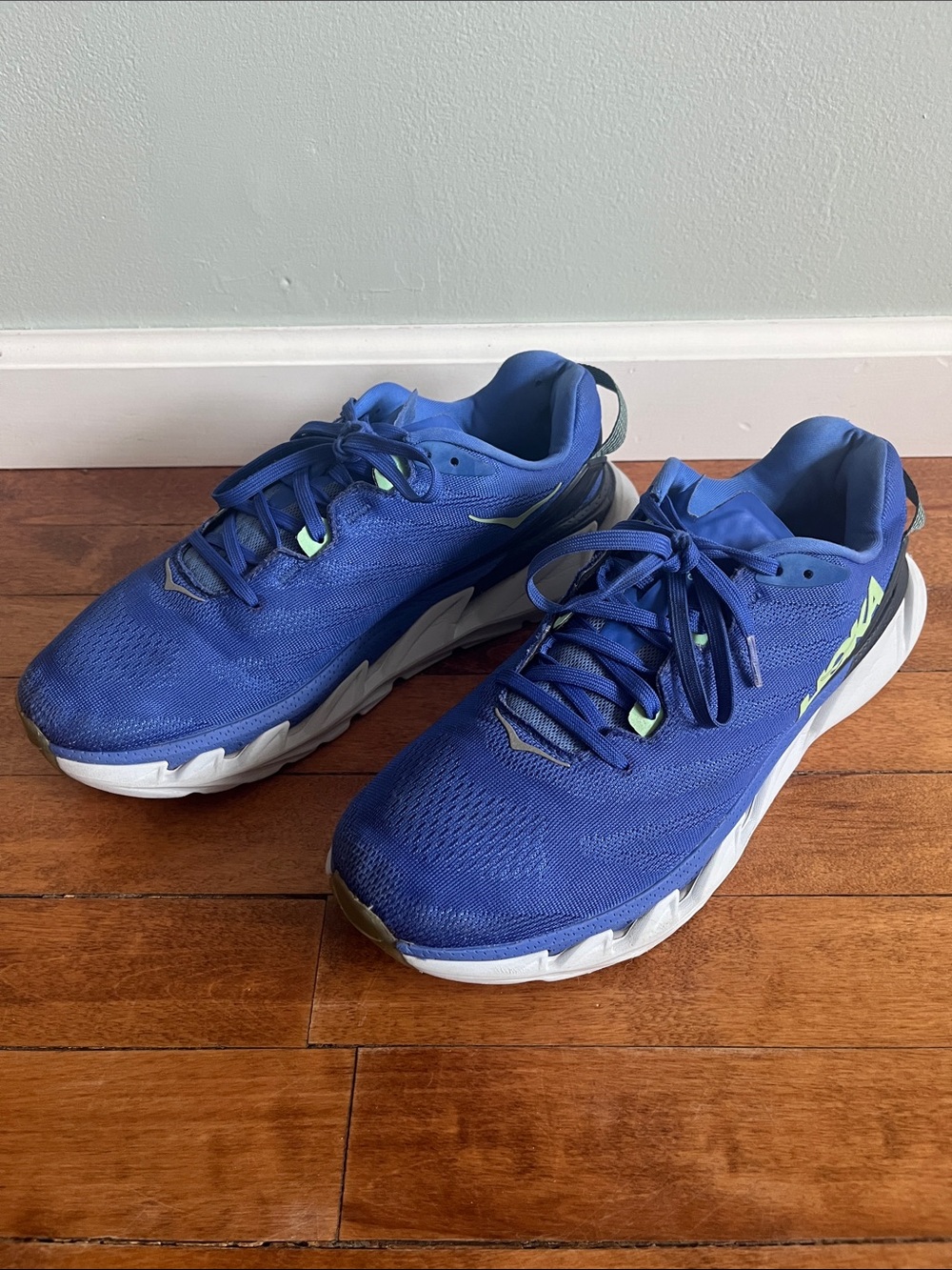 HOKA One One Elevon 2 Men's 10 Dazzling Blue Green Ash Running Shoes PROFLY